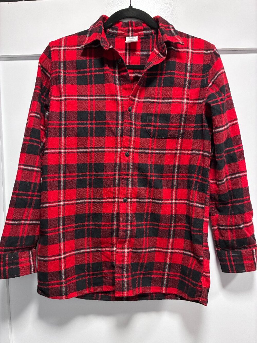 GAP Kids Red Plaid Flannel Button-Up Shirt XXL 14-16